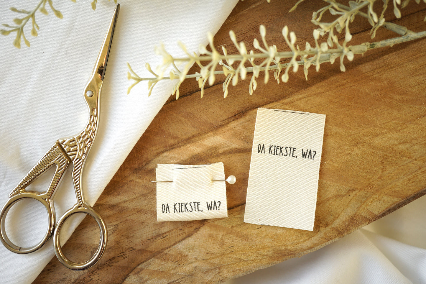 3er Set Baumwoll-Label "Da kiekste, wa?"