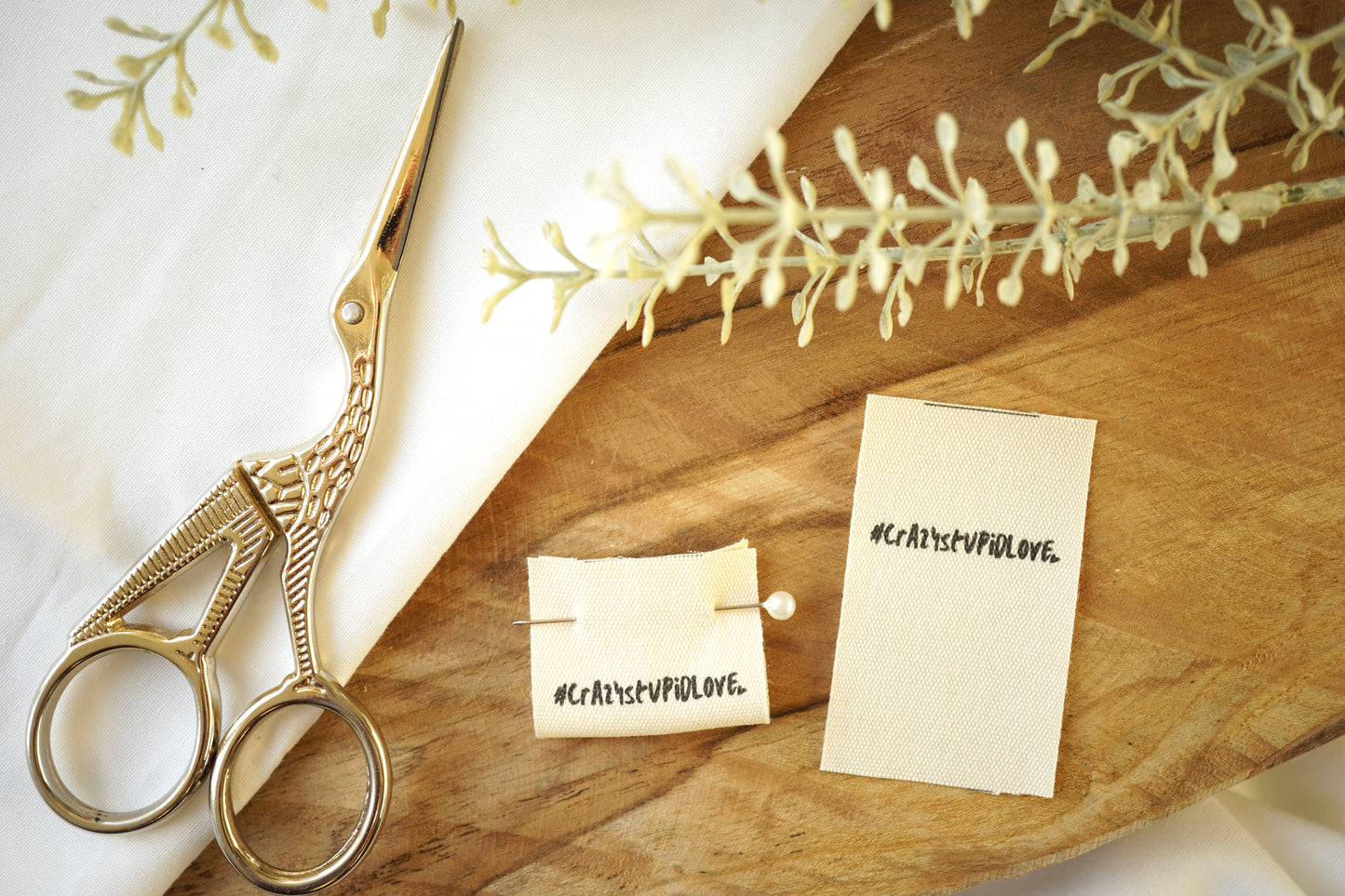 3er Set Baumwoll-Label "crazystupidlove"