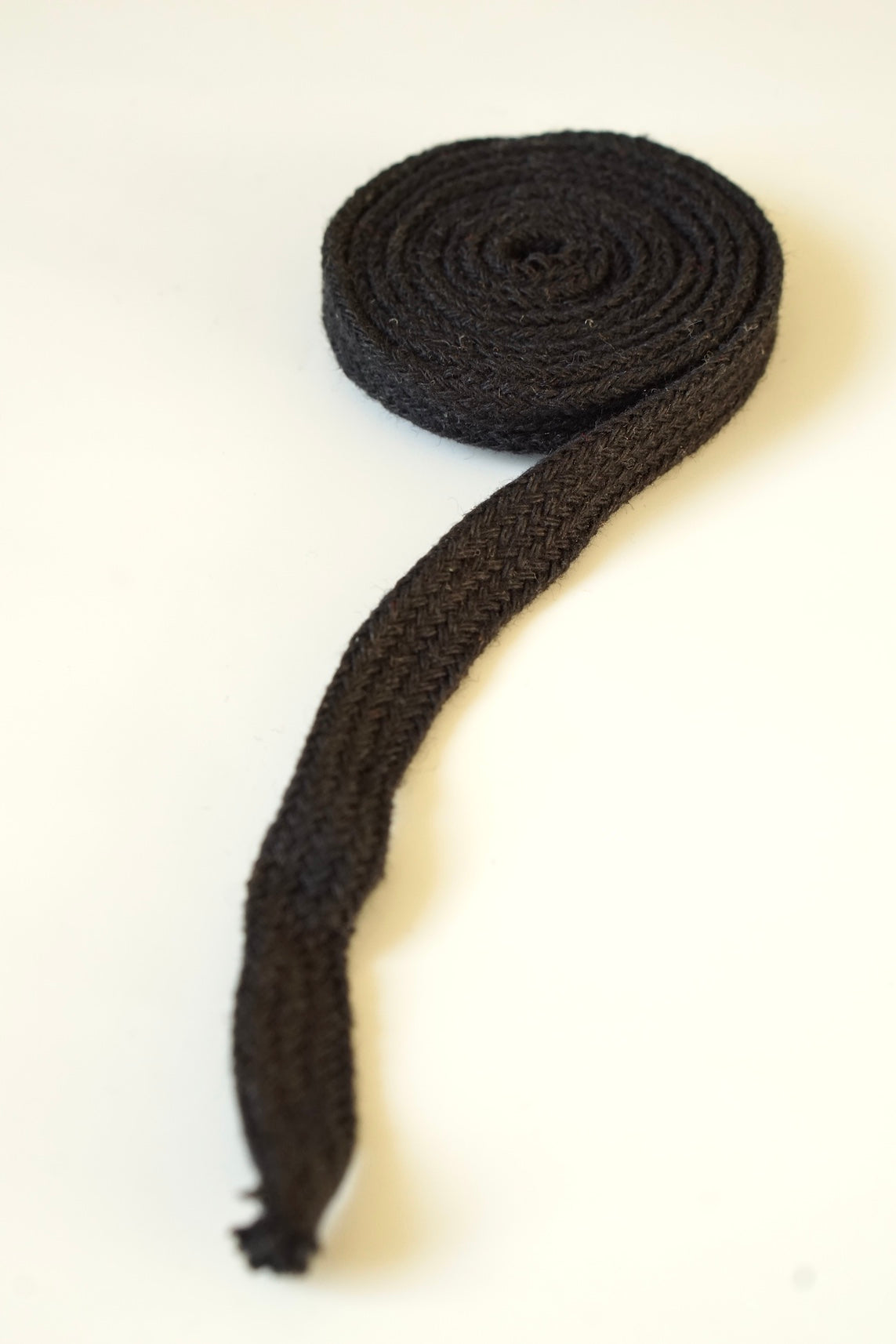 Baumwollkordel flach - schwarz