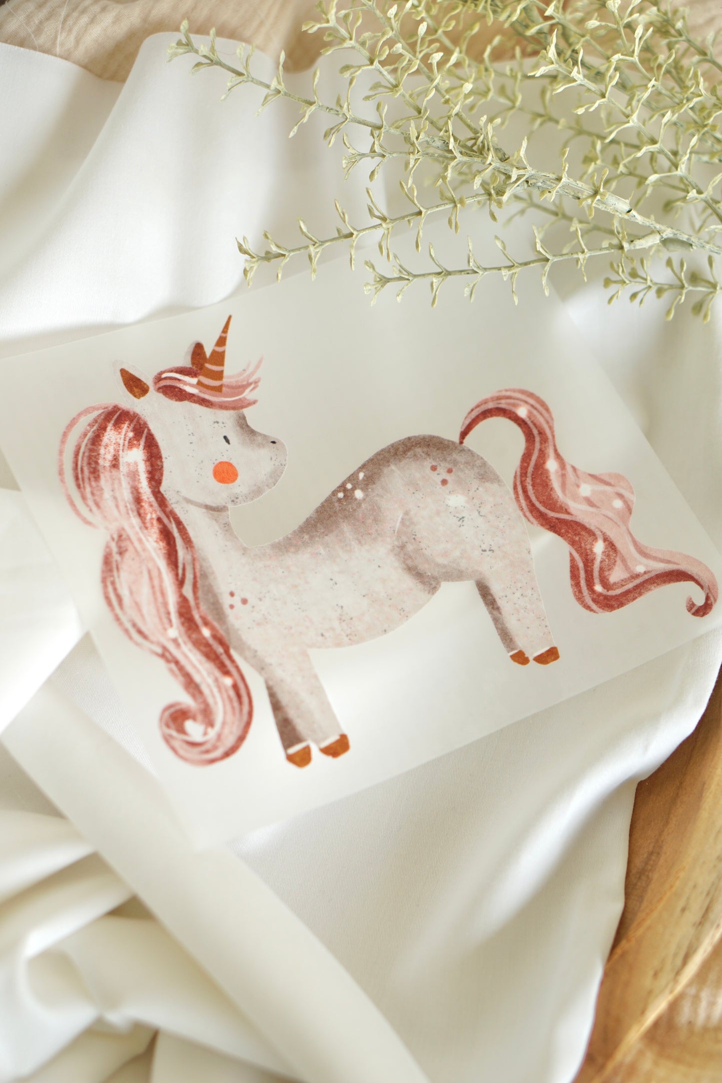 Einhorn rosa - Bügelbild, maxi