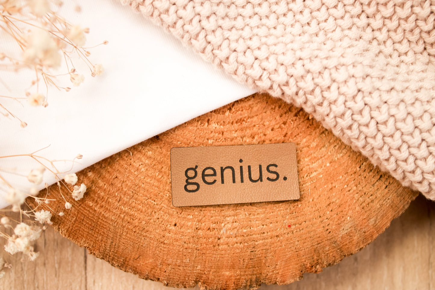 Kunstleder-Label "genius"