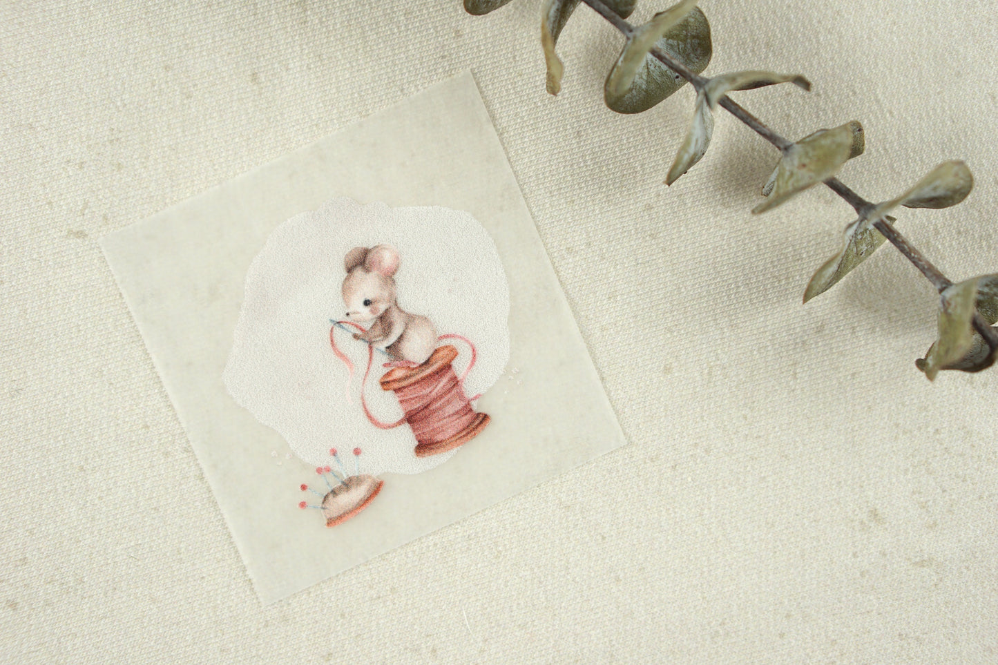 Sewing Mouse - Bügelbild, mini