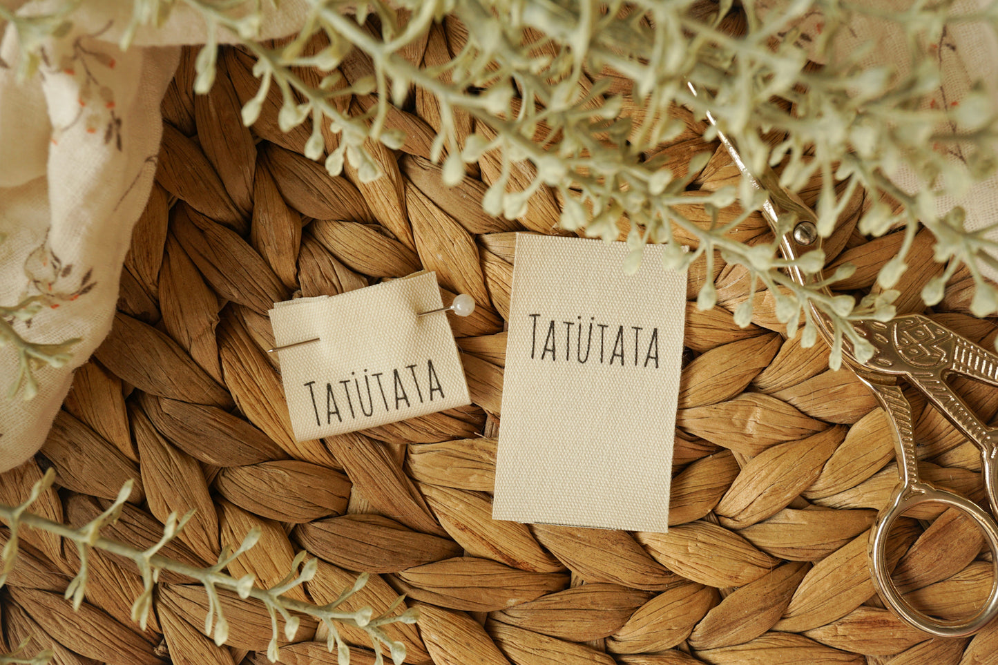 3er-Set Baumwoll-Label "Tatütata"