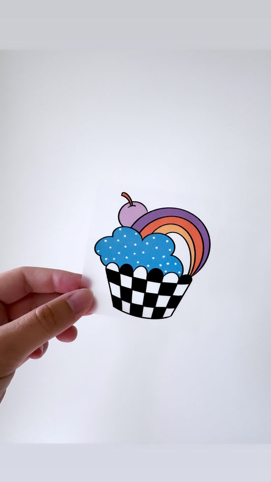 Cupcake Rainbow - Bügelbild, klein