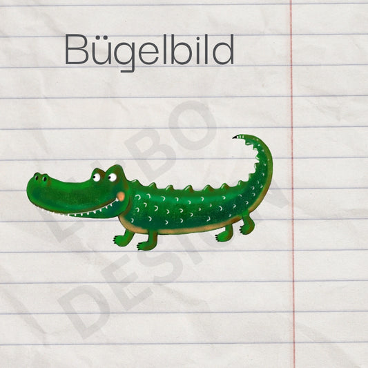 Krokodil - Bügelbild, maxi