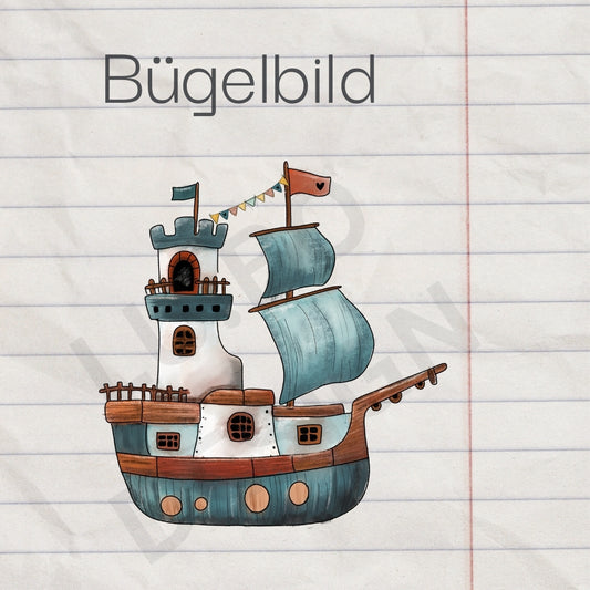 Piratenschiff 2 - Bügelbild, groß/maxi