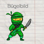 Ninja grün - Bügelbild, XXL