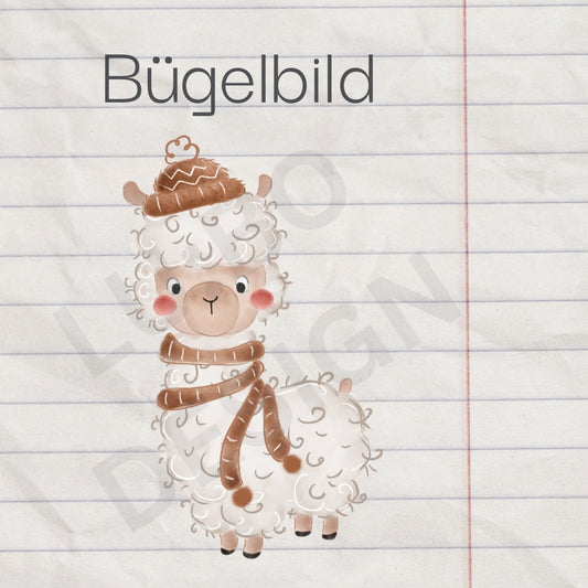 Cozy Lama - Bügelbild, klein