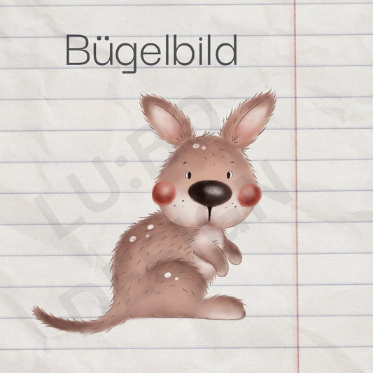 Ozzy, das Känguru- Bügelbild, maxi