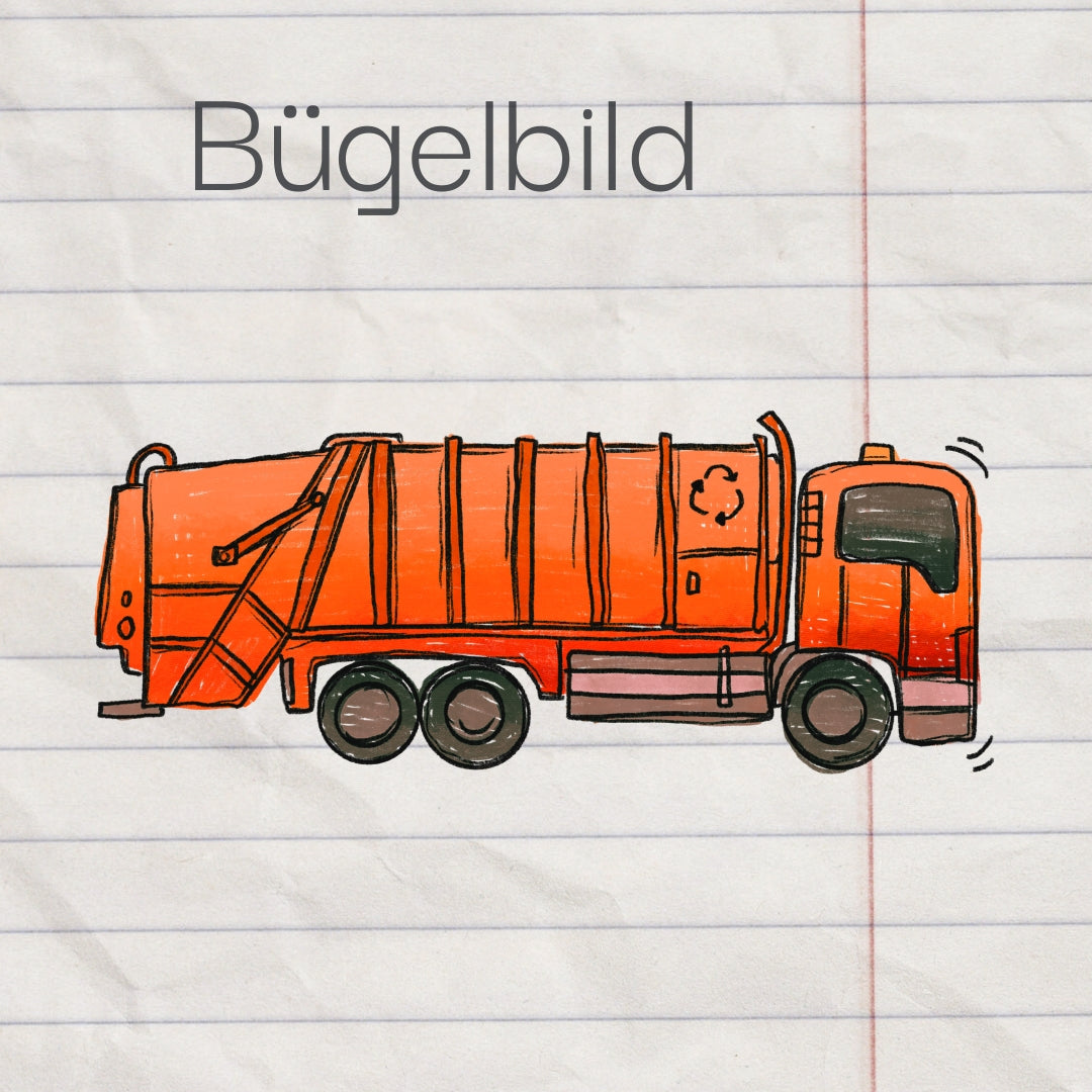 Müllabfuhr - Bügelbild, maxi