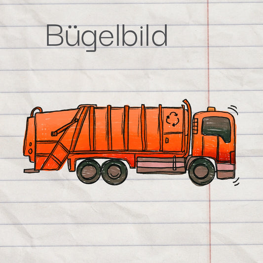 Müllabfuhr - Bügelbild, maxi