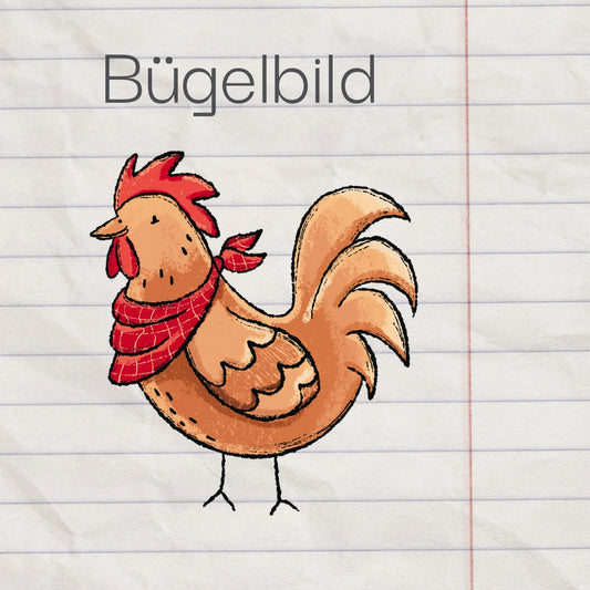 Rocco, der Hahn - Bügelbild, midi