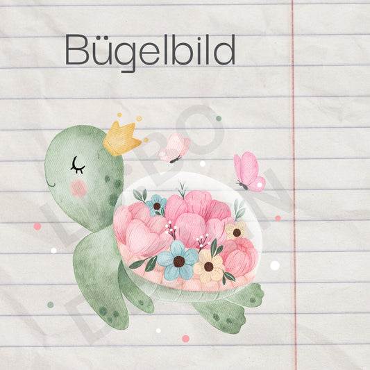 Lady Turtle - Bügelbild, maxi
