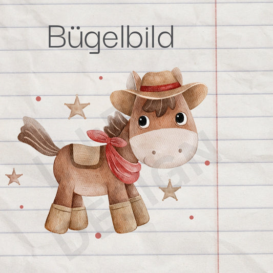 Cowboy Horse II - Bügelbild, maxi