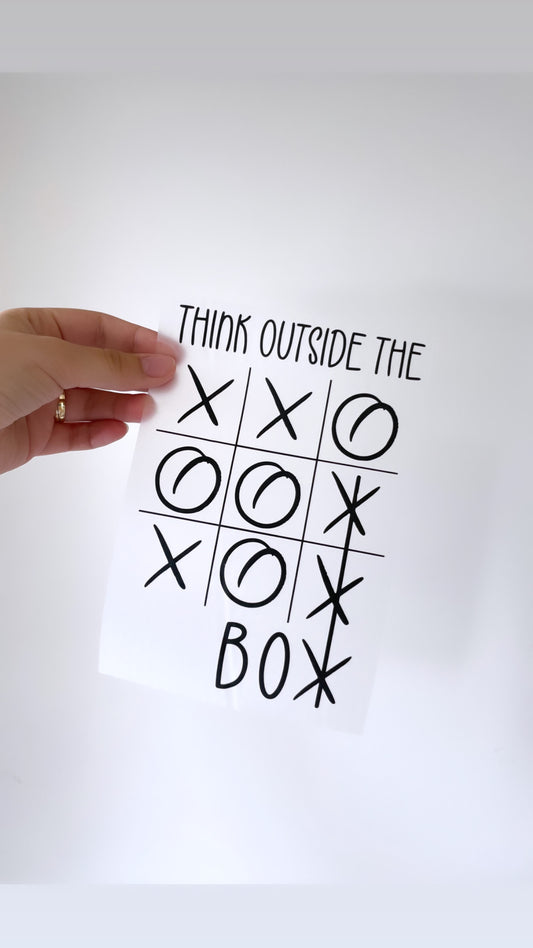 Think outside the box - Bügelbild, versch. Größen