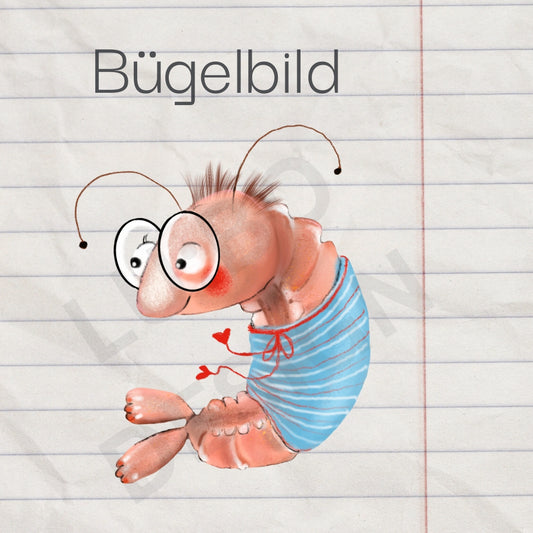 Shrimps- Bügelbild, XXL