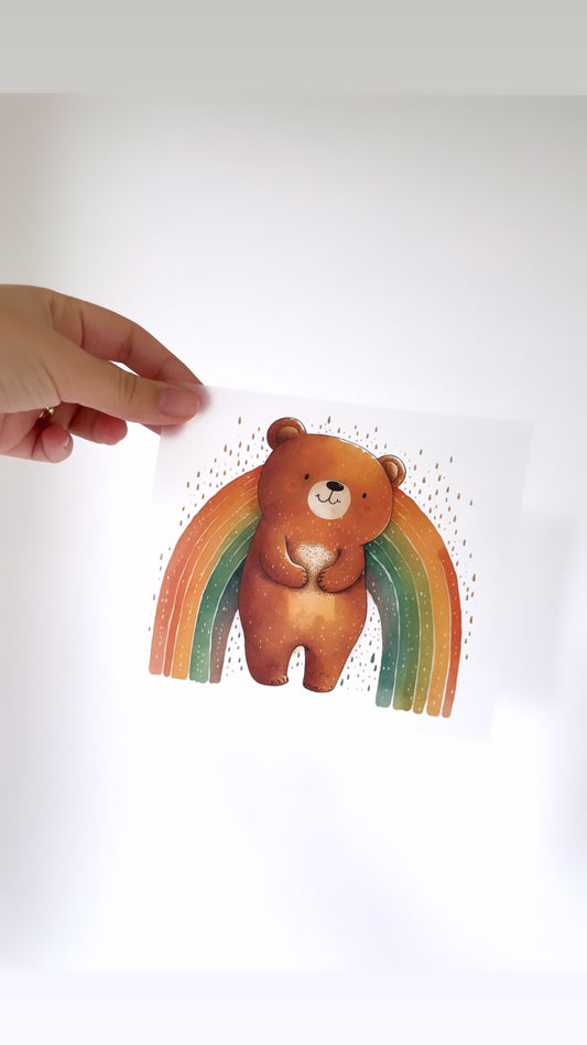 Regenbogenbär - Bügelbild, maxi