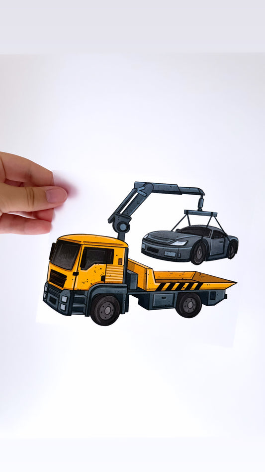 Abschleppwagen - Bügelbild, maxi