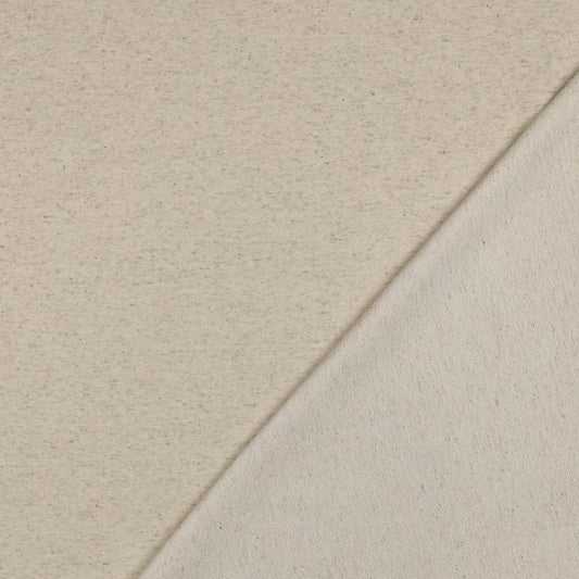 French Terry "Baumwoll-Leinen-Mix" natural gesprenkelt
