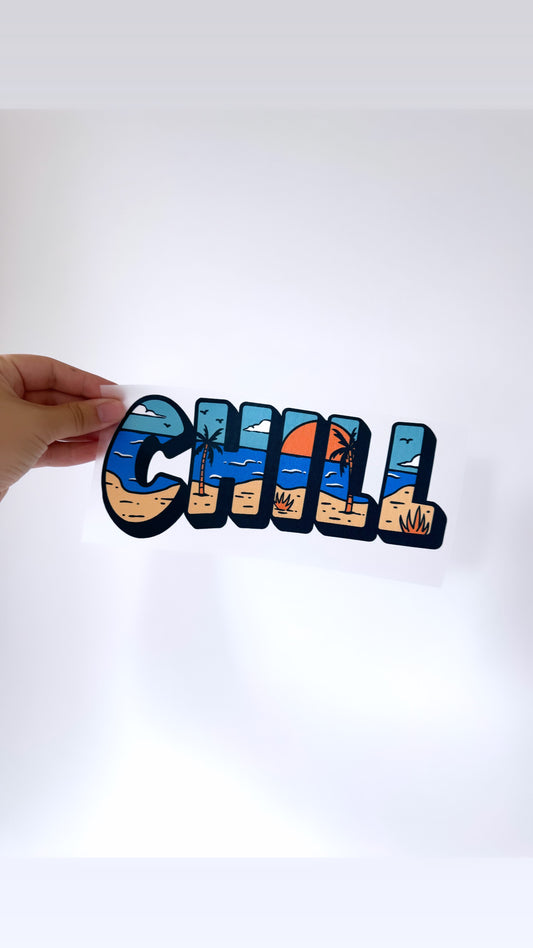 Chill - Bügelbild, groß/maxi