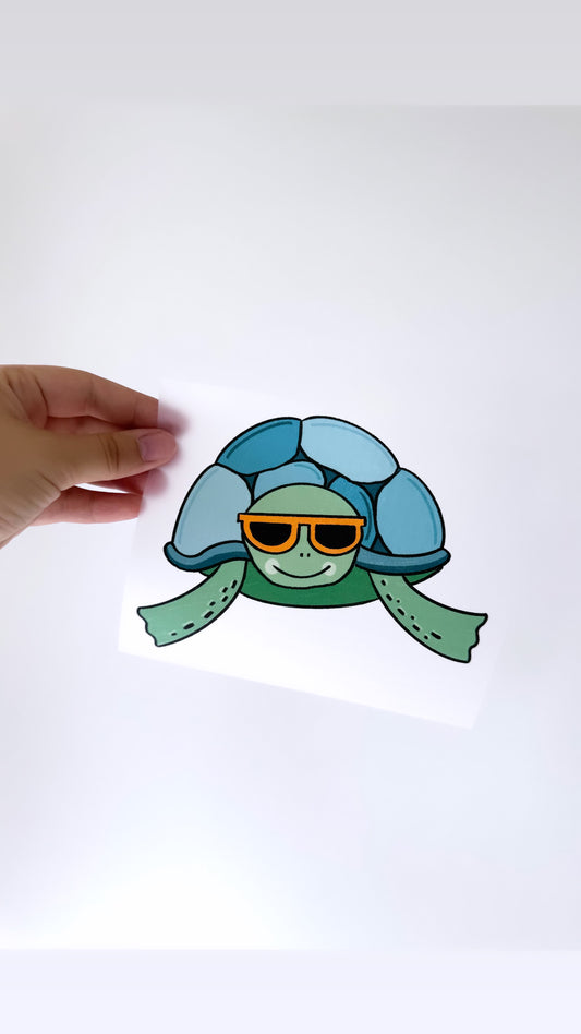 Cool Turtle - Bügelbild, verschiedene Größen