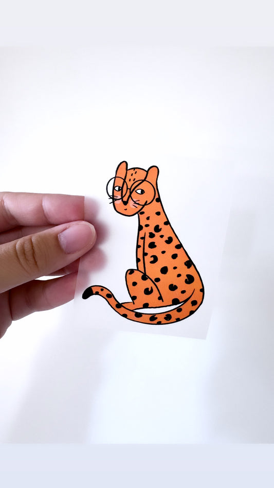 Leopard orange - Bügelbild, klein