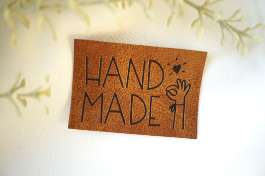 Kunstleder-Label "Handmade"