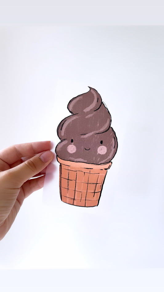 Softeis Schoko - Bügelbild, maxi