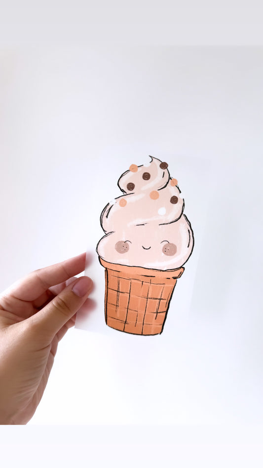 Softeis vanille - Bügelbild, maxi