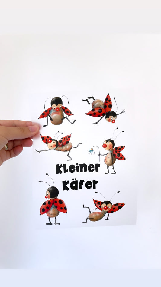 Marienkäfer-Set - Bügelbild, groß/maxi