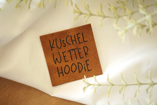 Kunstleder-Label "Kuschelwetter Hoodie"