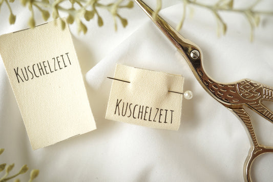 3er Set Baumwoll-Label "Kuschelzeit"