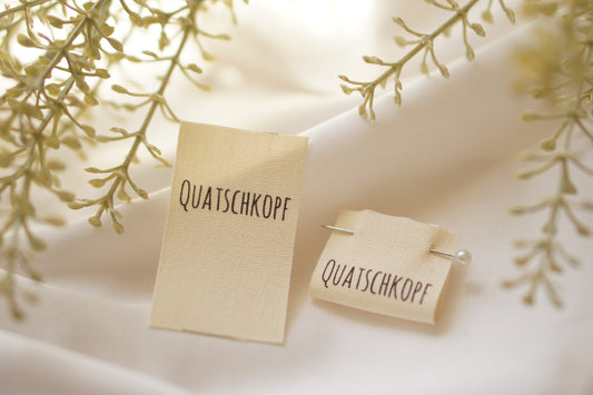 3er Set Baumwoll-Label "Quatschkopf"