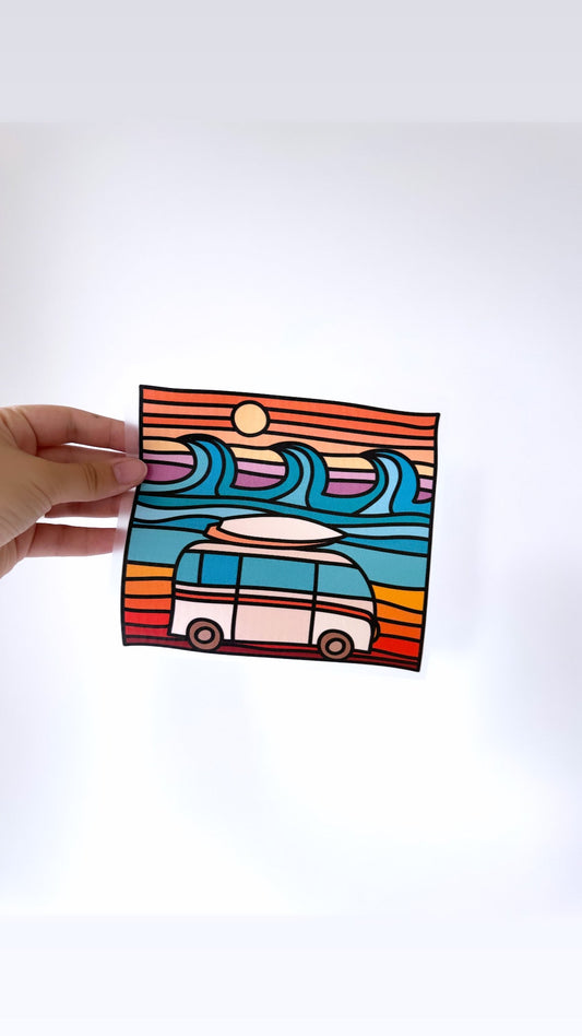 Surfer Van - Bügelbild, midi