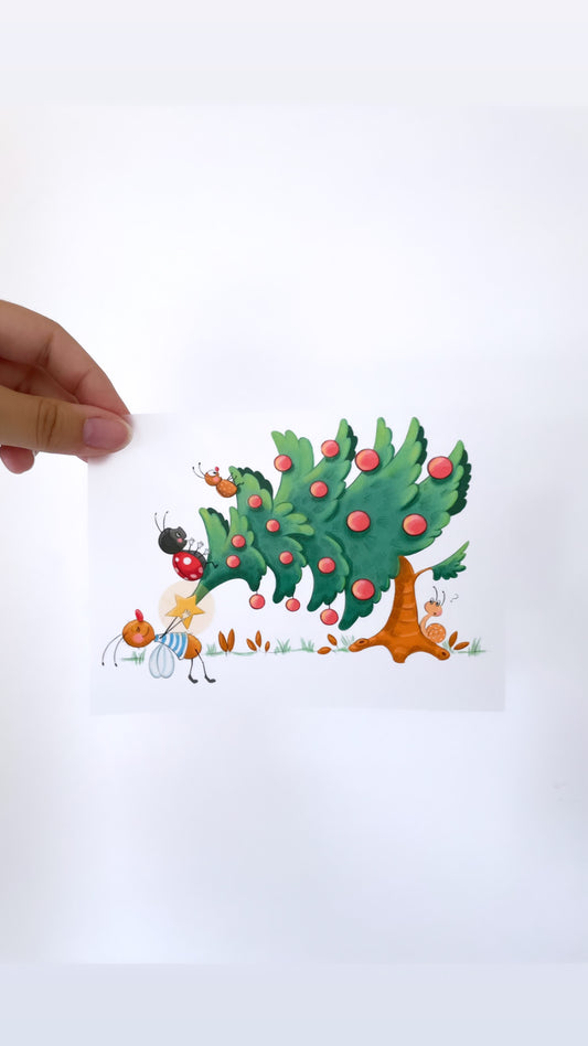 Weihnachtsgruß - Bügelbild, groß/maxi