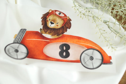 Löwe am Start - Bügelbild, groß/maxi