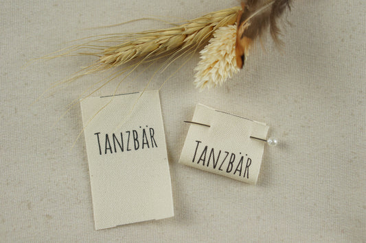 3er-Set Baumwoll-Label "Tanzbär"