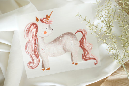 Einhorn rosa - Bügelbild, maxi