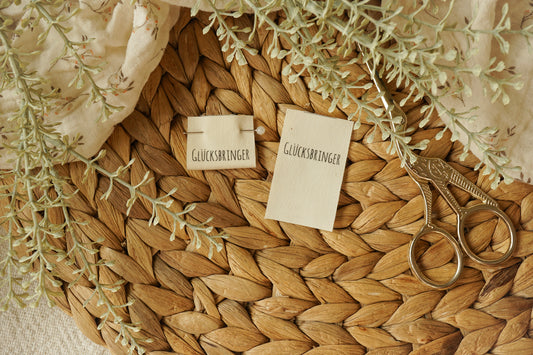 3er-Set Baumwoll-Label "Glücksbringer"
