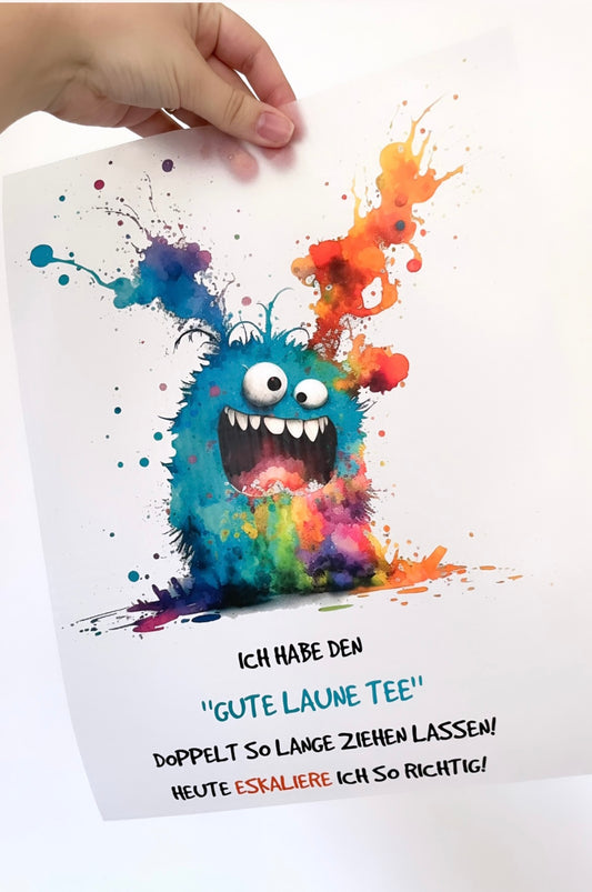 Gute Laune Tee - Bügelbild XXL