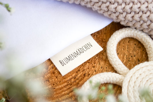 3er-Set Baumwoll-Label "Blumenmädchen"