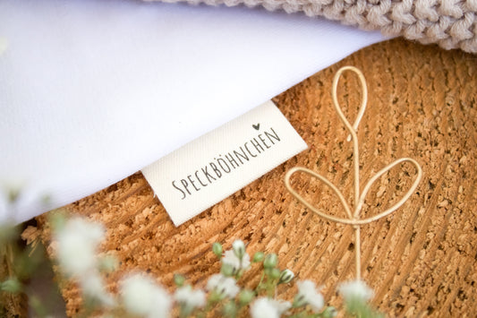 3er-Set Baumwoll-Label "Speckböhnchen"