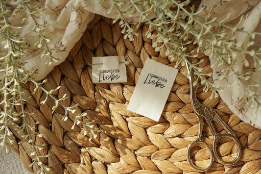 3er-Set Baumwoll-Label "Sandkastenliebe"