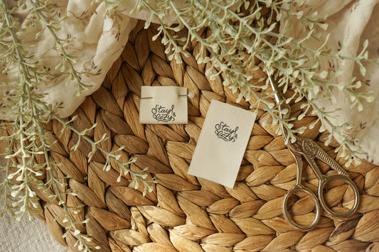 3er-Set Baumwoll-Label "Stay cozy"