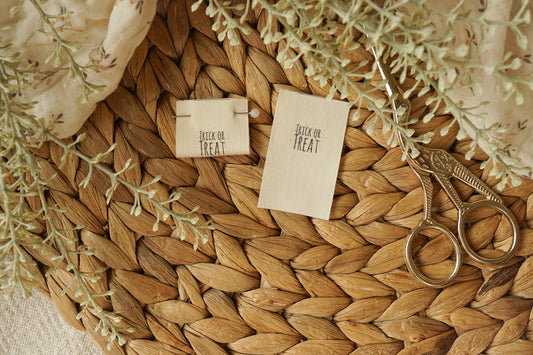 3er-Set Baumwoll-Label "Trick or Treat"