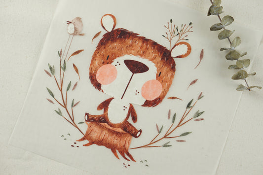 Bär - Bügelbild, groß/maxi