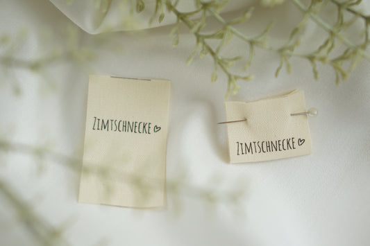 3er Set Baumwoll-Label "Zimtschnecke"