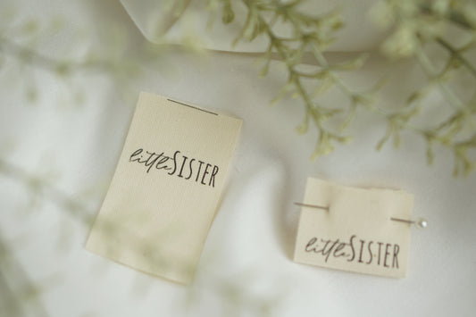 3er Set Baumwoll-Label "little Sister"