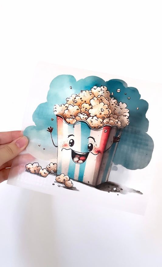 Popcorn - Bügelbild, groß/maxi